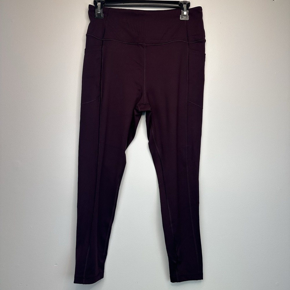 Victoria Secret Womens Purple Ankle Leggings Size 12 Side Pockets Athleisure
